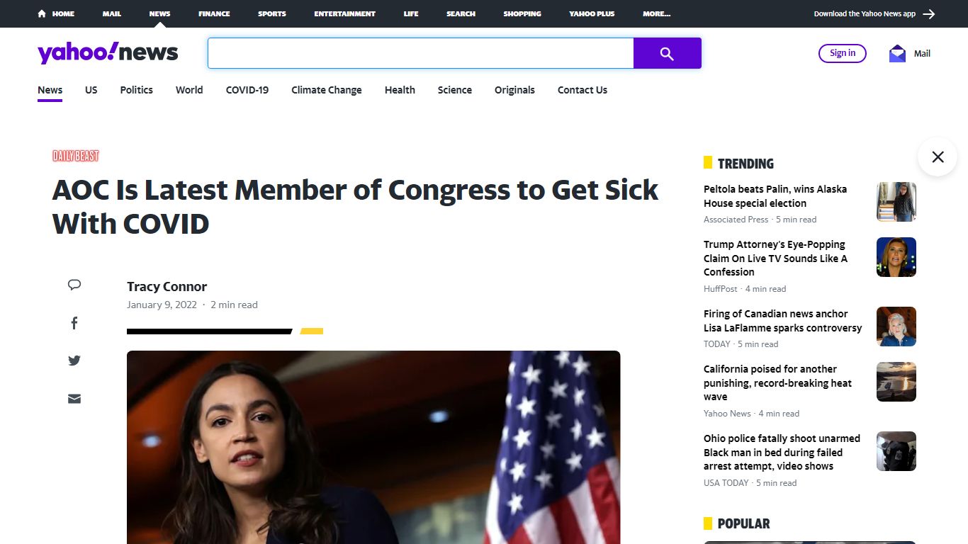 AOC Is Latest Member of Congress to Get Sick With COVID - Yahoo! News